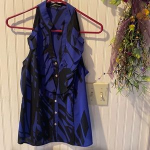 Express blue/black dress shirt